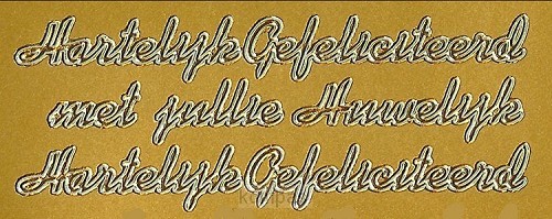 Stickervel goud h g huwelijk etc