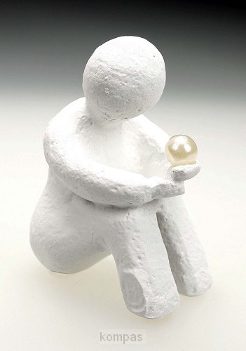 Beeld 4a parel 10 cm wit