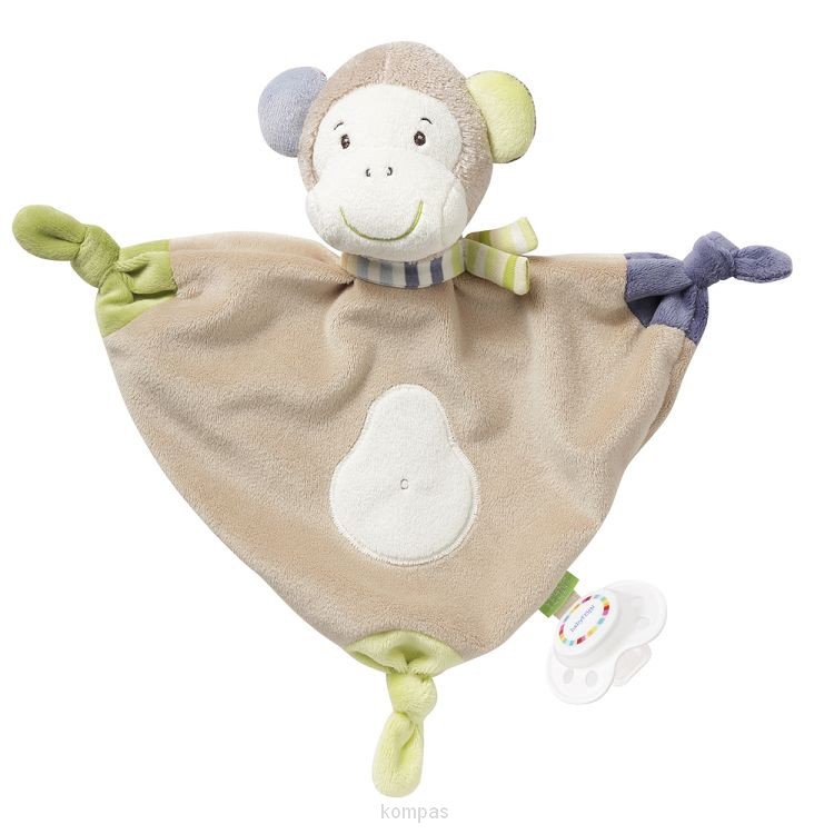 Aap knuffeldoek met speenhouder