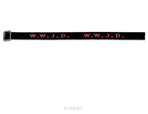 Armband WWJD Zwart/Neon Pink