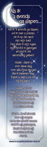 Boekenlegger kinder als ik 's avonds ga