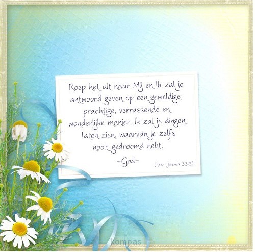 Kaart m env roep het uit mij en ik zal