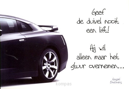 Prentbriefkaart geef de duivel nooit een