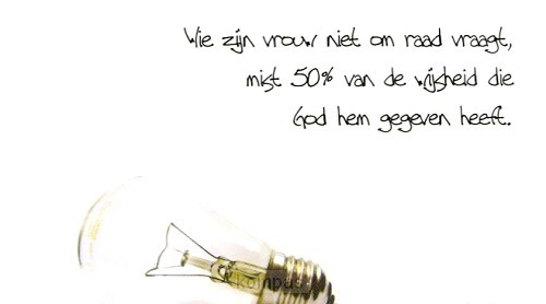 Minikaart wie zijn vrouw niet om raad vr