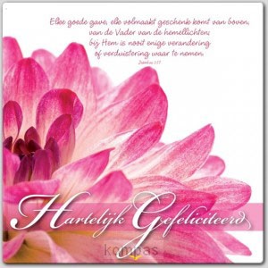 Prentbriefkaart hartelijk gefeliciteerd