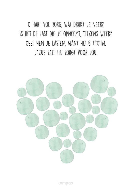 Wenskaart O hart vol zorg, wat drukt je