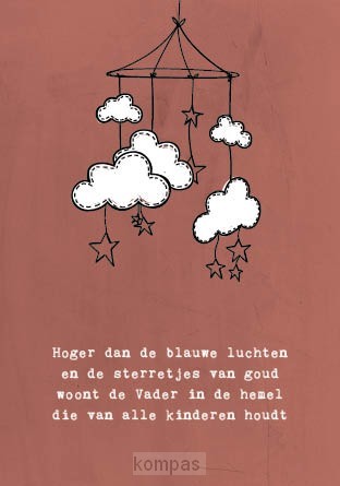 Wenskaart hoger dan de blauwe luchten