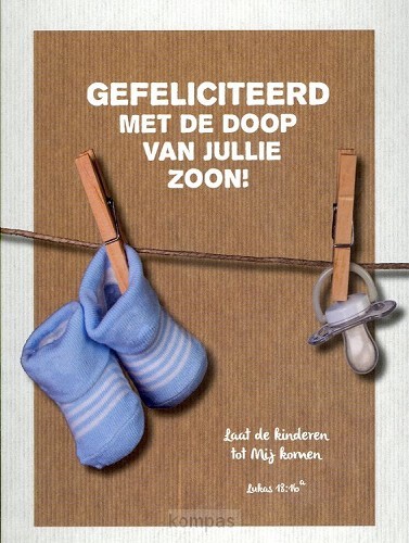 Kaart gefeliciteerd doop zoon lucas 18