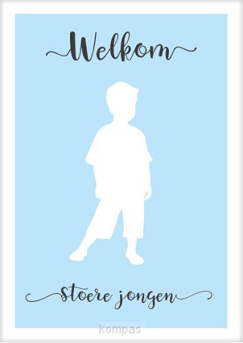 Kaart welkom stoere jongen