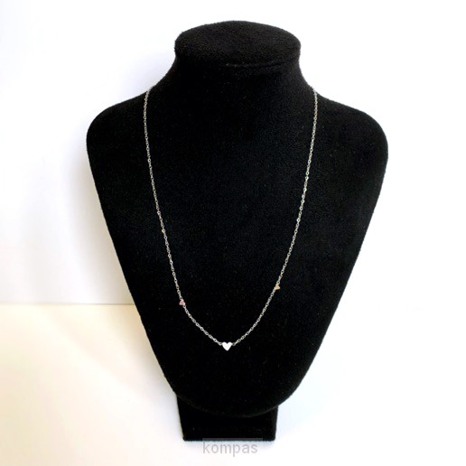 Ketting drie hartjes zilver
