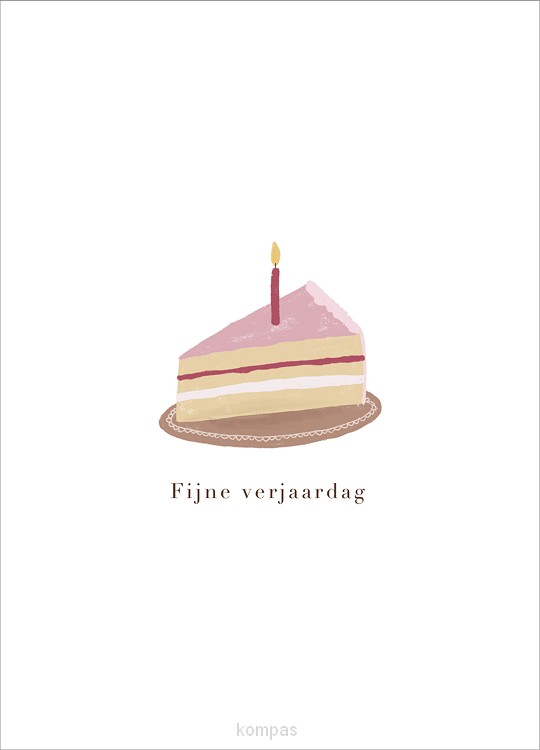 Kaart Fijne verjaardag - taartje