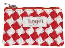 Coinpouch red thankful