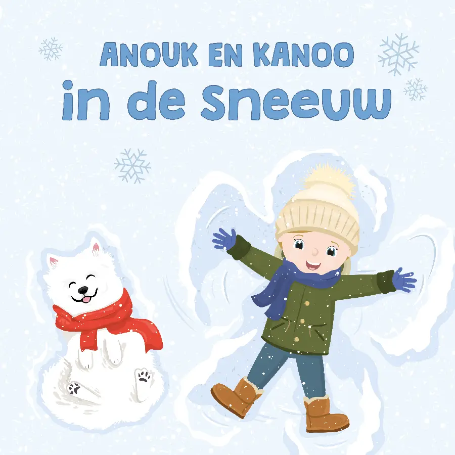 Anouk en kanoo in de sneeuw