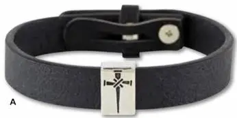 Leather Bracelet Cross of nails