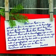 Kerstkaart want een kind is ons geboren