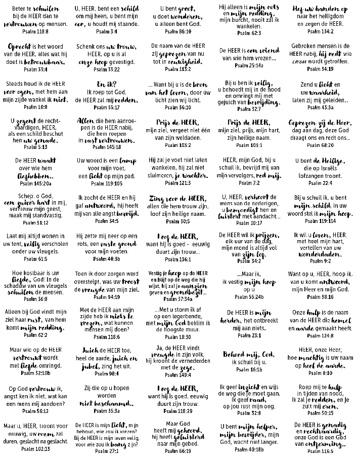 Stickervel 60 teksten psalmen NBV