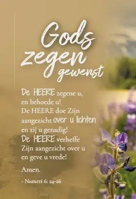 Gods zegen gewenst