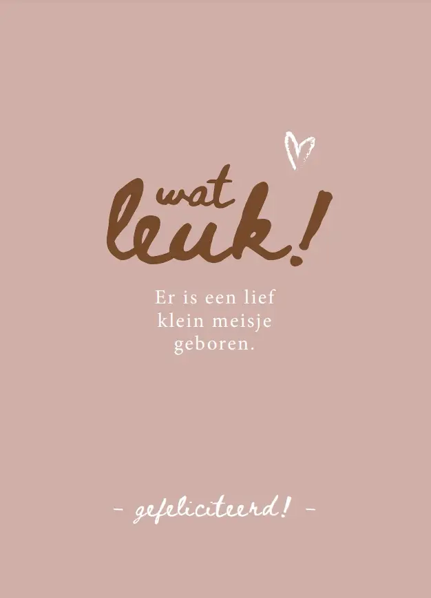 Wat leuk! Er is een lief klein meisje ge