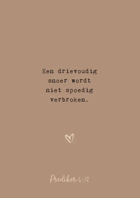 Een drievoudig snoer wordt niet spoedig