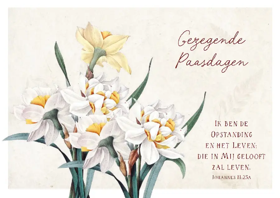 Prentbriefkaart Gezegende Paasdagen