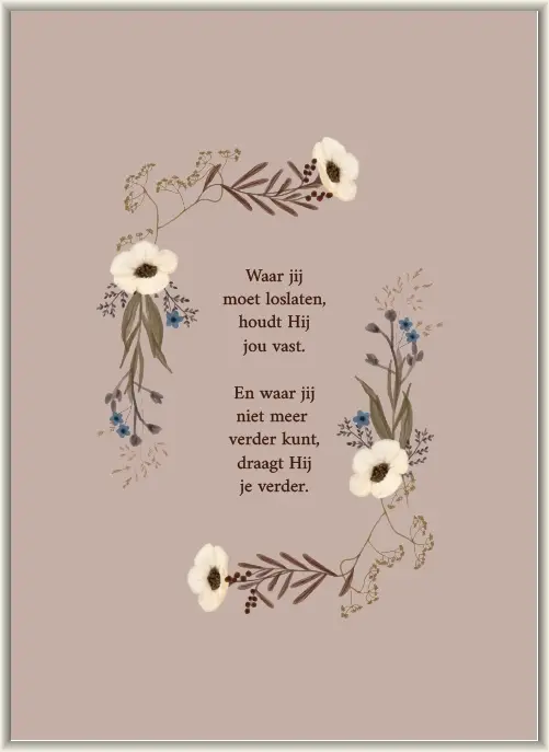 Waar jij moet loslaten, houdt Hij...