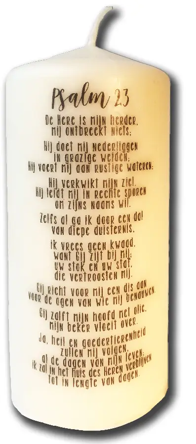 Kaars 15x6,5 cm Psalm 23
