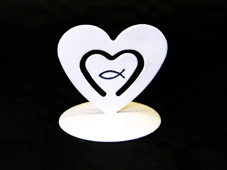 Memohouder hartvorm 4x4,5cm