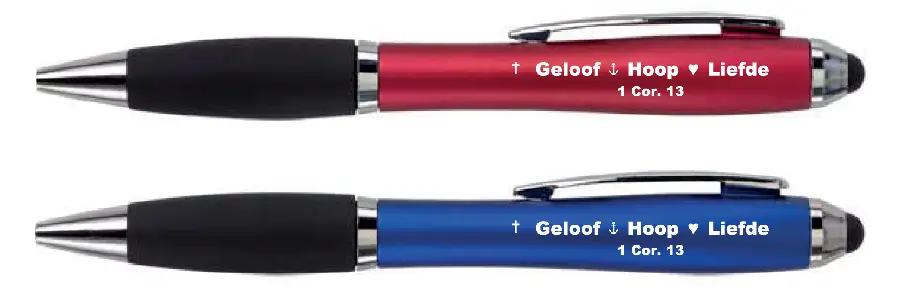 Pen Softtouch Rood Geloof Hoop Liefde