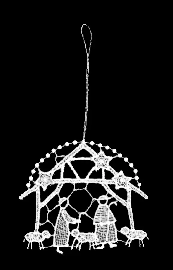 Lace hanger Nativity shepherds 9cm