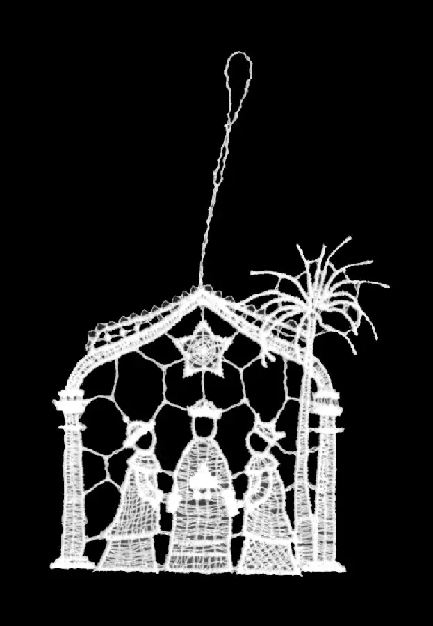 Lace hanger Nativity three kings 9cm