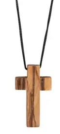 Kruis aan koord olijfhout 3,5x2cm