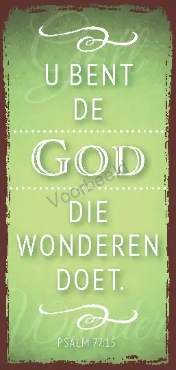U bent de God die wonderen doet