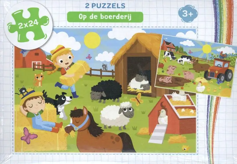 Op de boerderij 2 puzzels van 24 stuksje